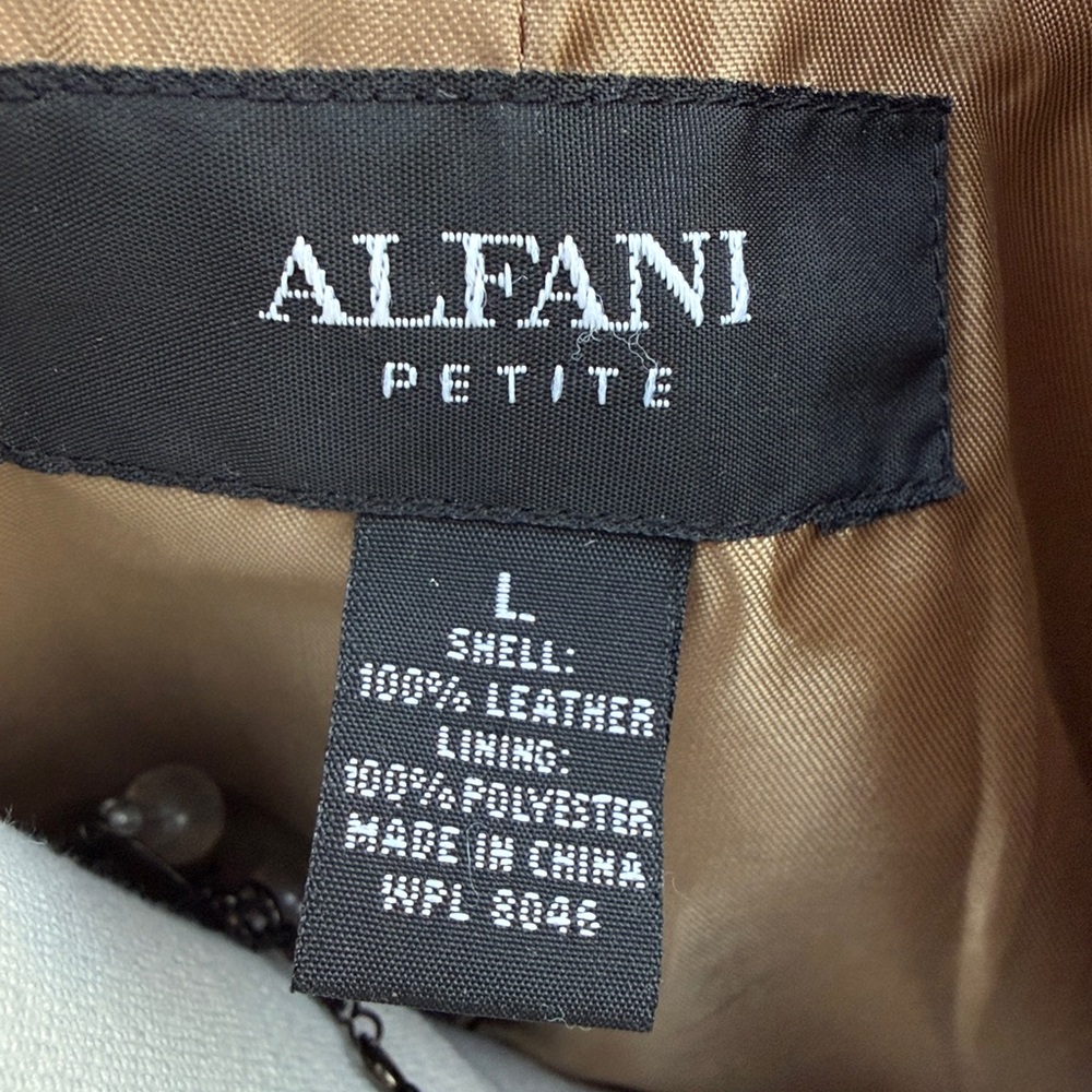 ALFANI π― LEATHER SUEDE CLASSIC JACKET -L PETITE π€©π₯ - Picture 8 of 9